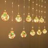 LED Christmas Wish Ball Curtain Lights - Snowman & Tree Festival Decor