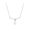 S925 Sterling Silver Freshwater Pearl Knot Necklace for Women - High-End, Versatile Clavicle Chain with Niche Design.