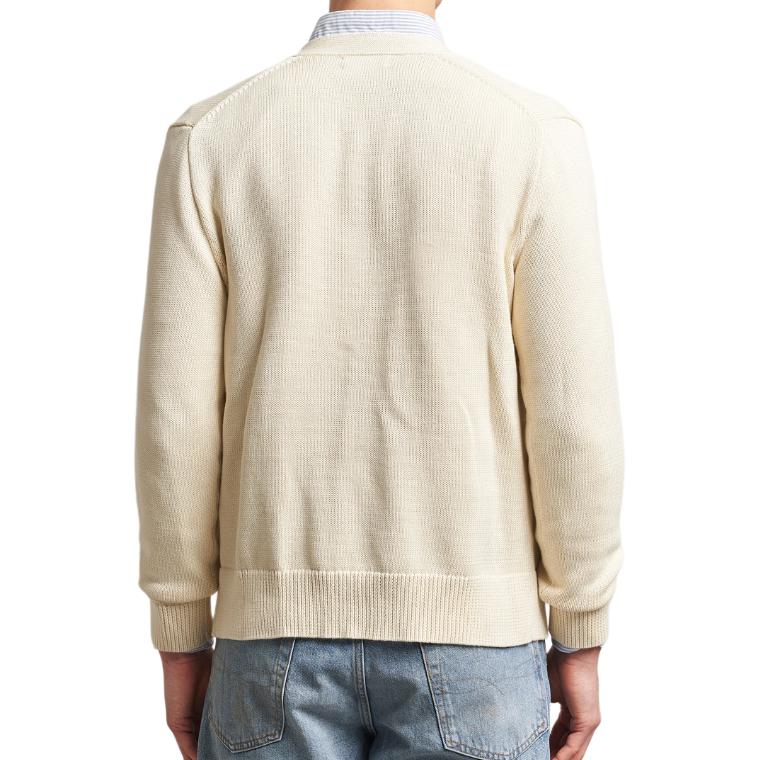 Polo Ralph Lauren Solid Color V-Neck Button Long Sleeve Knit Sweater Men sweater Beige 710961170-003