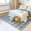 Living Room Rug In Cotton Relief Stripe White-black 160x230