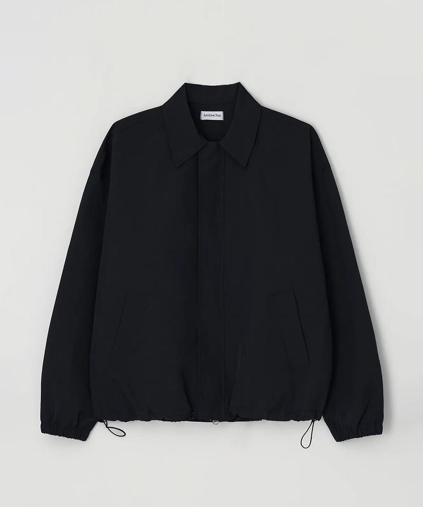 Nus Yei Black Collared Windbreaker Jacket