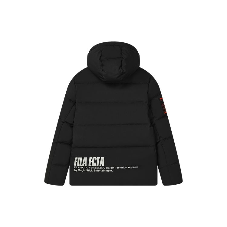 Fila Casual Hooded Basic Solid Color Long Sleeve Down Jacket Winter Men Outerwear Black F11M249903F-BK