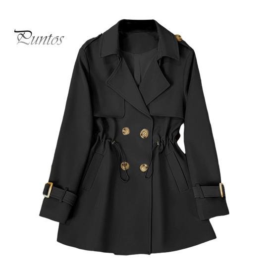 

Зимняя женская куртка с длинными рукавами, эластичным шнурком на талии, карманами, ветровка, двубортное пальто средней длины, ветрозащитное теплое пальто M