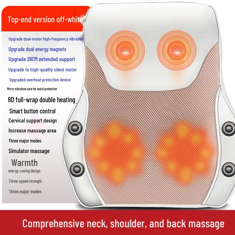 Enlong Heated Electric Massage Pillow for Waist, Neck & Abdomen