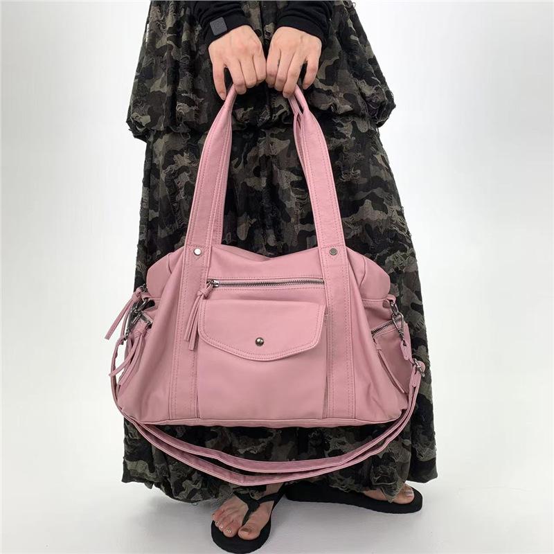 Ladies Vintage Y2K Street Millennial Hottie Locomotive Bag Large Capacity Front Pocket Shoulder Bag