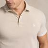 Polo Ralph Lauren SS24 Logo Embroidered Striped Trim Slim Fit Short Sleeve Polo Shirt Men polo shirts Beach-Beige MNPOKNI1N822953-250