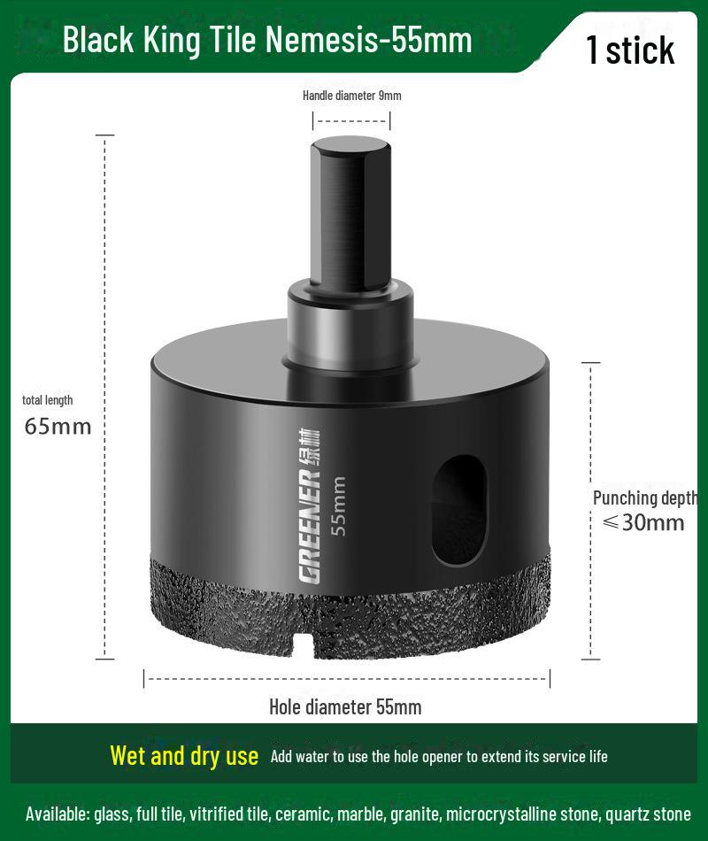 Green Forest Ceramic Tile and Glass Drill Hole Opener