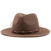 European and American straw woven fashion western cowboy hat summer seaside beach sun protection sunshade big brim straw hat women
