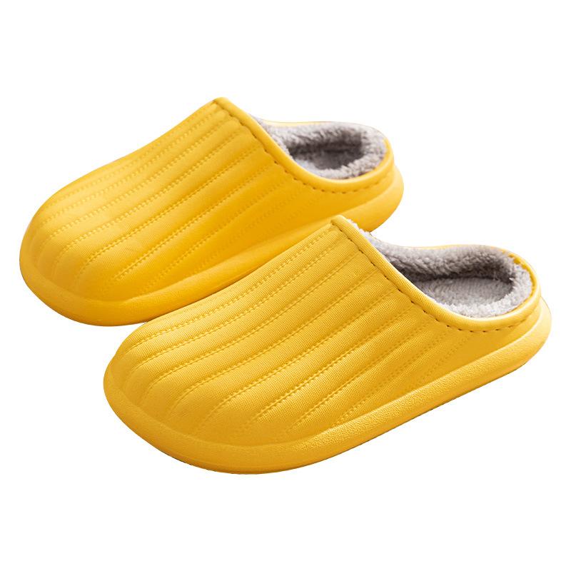 Waterproof cotton slippers home indoor and outdoor warm plush men's and women's simple autumn and winter light cotton shoes