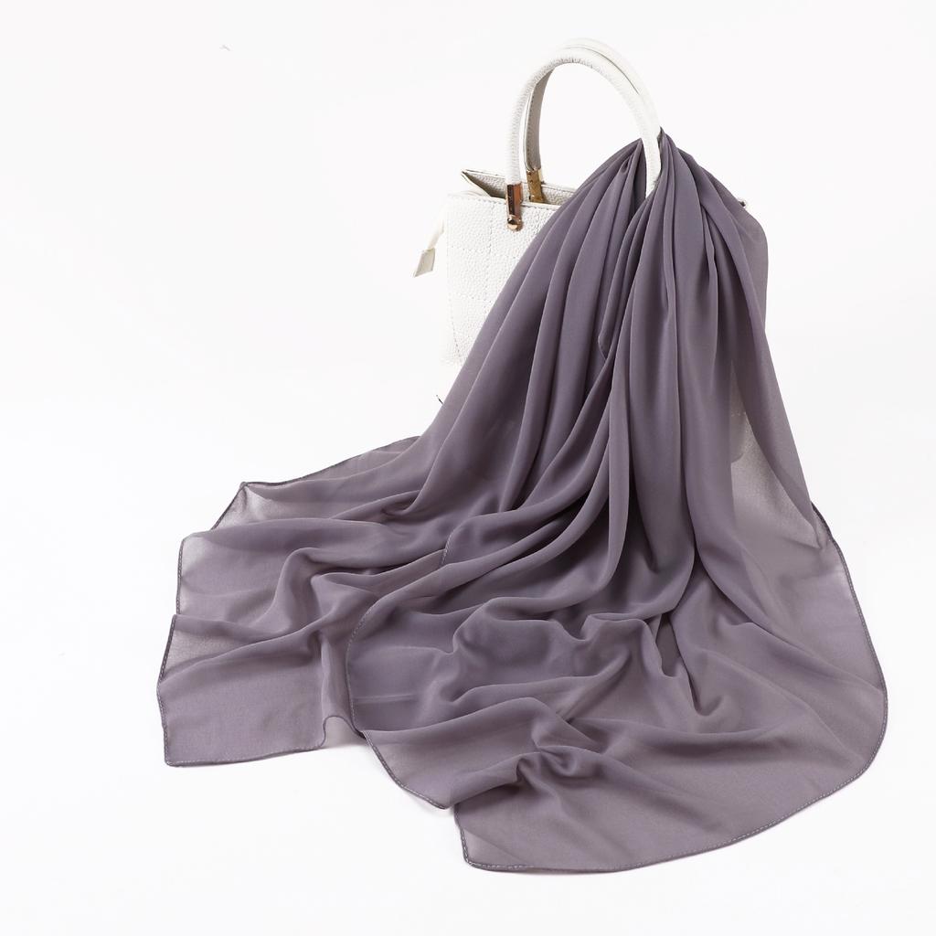 110*110CM Square Pearl Chiffon Hijabs Scarf Plain Solid Color Headwraps Muslim Women's Khimar Headscarf 45 Colors