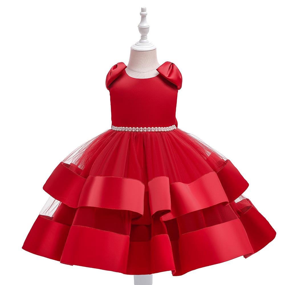 European & American Girls' Princess Mesh Dress for Piano Performances & Birthdays