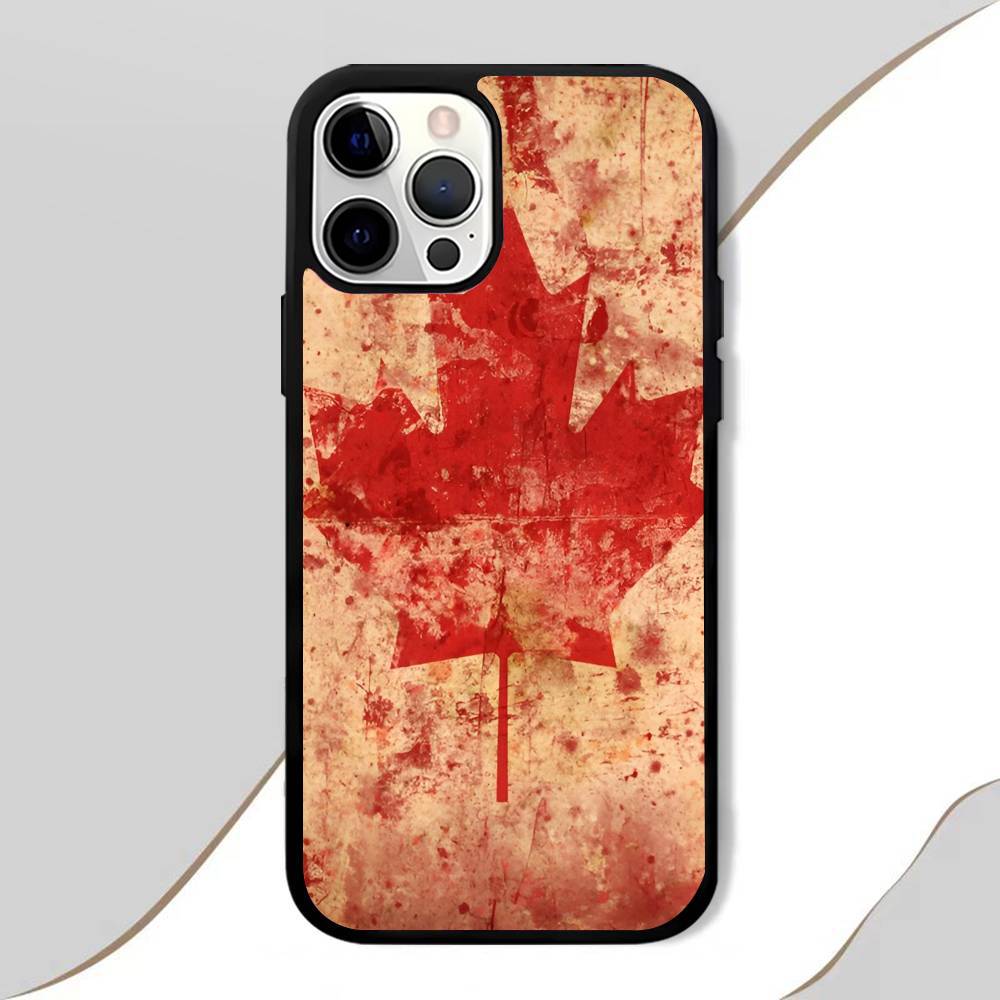 Canada Flag Phone Case Mobile Suitable For Apple 16 PRO MAX 15 14 13 12 MINI 11 Patch Black Hard Shell