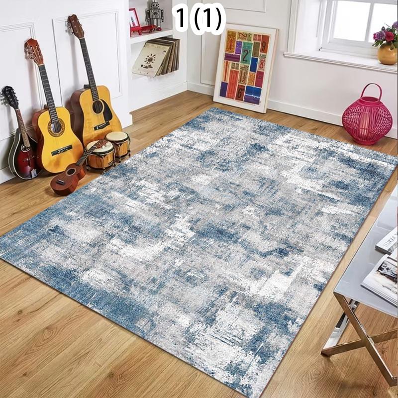 Soft Modern Abstract Distressed Gradient Geometric Boho Cozy Print Living Room Rug Washable Non-Slip Bedroom Rug for Home Decor