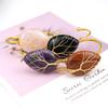 Handmade Gold Winding Natural Crystal Amethyst Water Drop Bracelet Bracelet Bracelet Rough Stone Crystal Bracelet B26