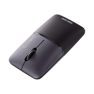 Sanwa Supply Tichá Bluetooth Modrá LED Čierna MA-BBS310BK Myš, Tenká, Nabíjateľná,
