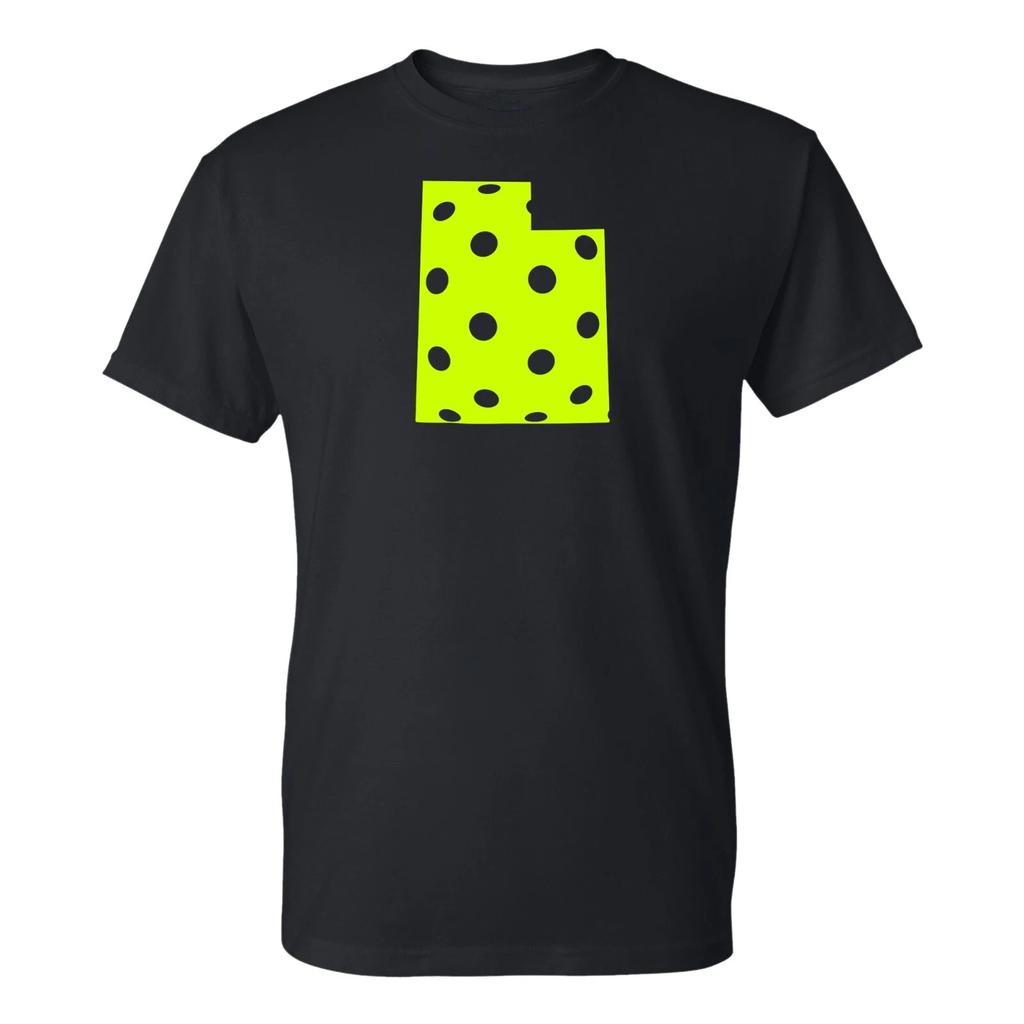 Pickleball State Utah Basic Cotton T Shirt - Black