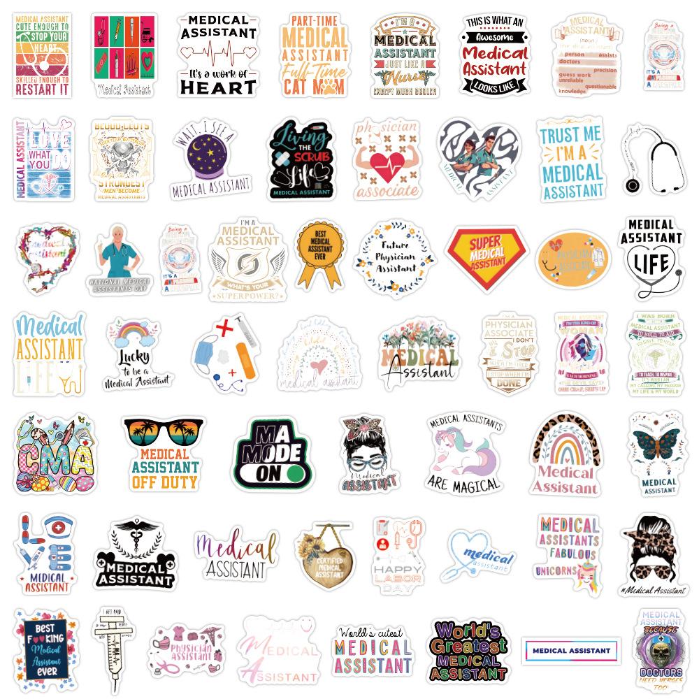 55 New Medical Assistant Graffiti Stickers Suitcase Scooter Computer Water Cup Stickers