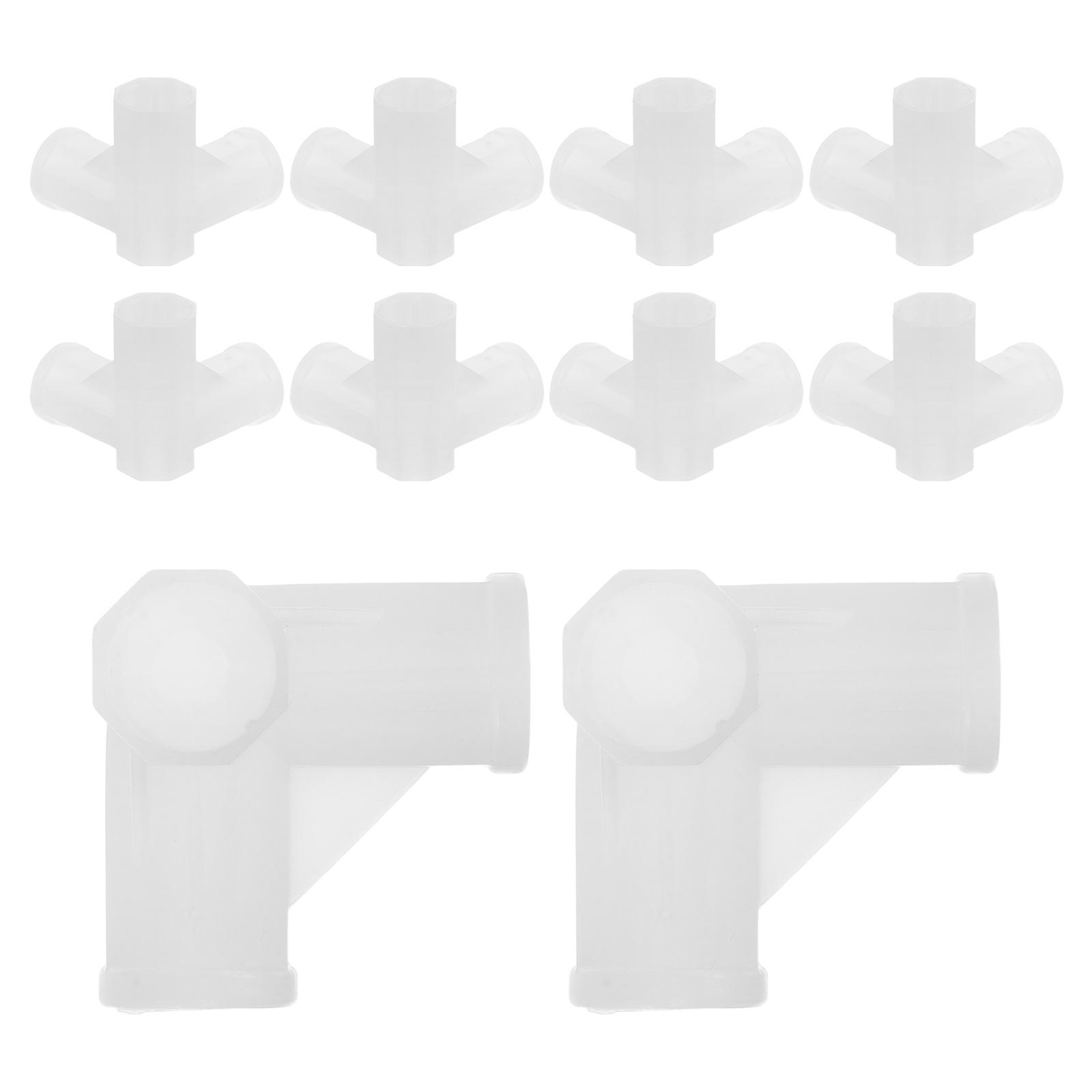 

10pcs Closet Rod Connector Heavy Duty Four Way Coupling Multi Use No Tools Sturdy Plastic Storage Joint For Wardrobe 4.2x4.2x4.2cm