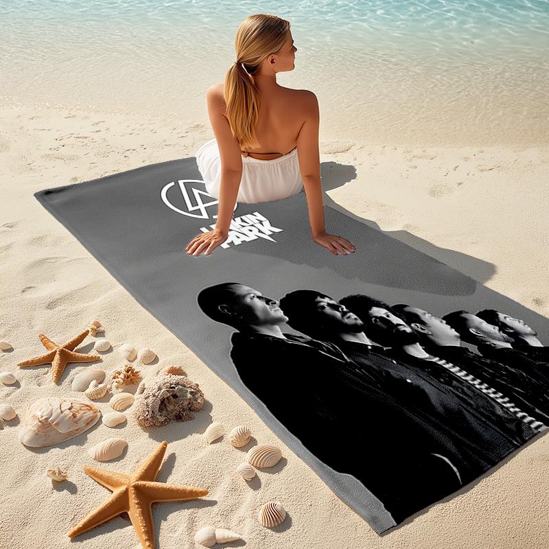 1pc Linkin Park1 Beach Towel, Comfortable and Thick, and Swimming/Bath/Picnic/Camping Towel, Suitable for Seaside Beaches