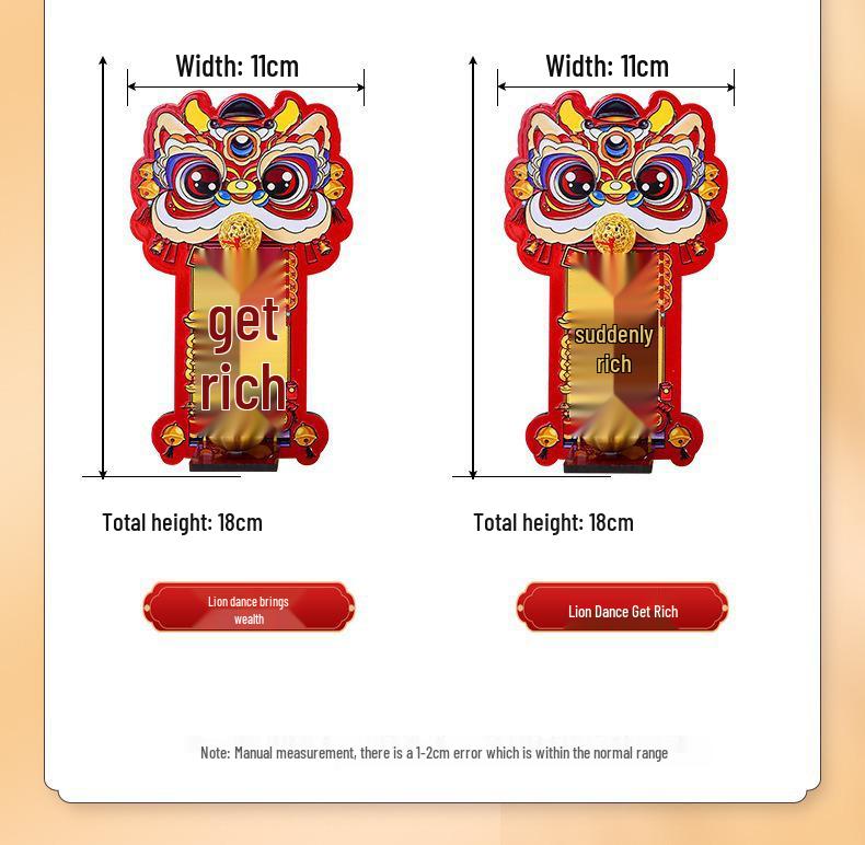 Magnetic Lion Dance Doorbell Decoration for Fortune and Celebration