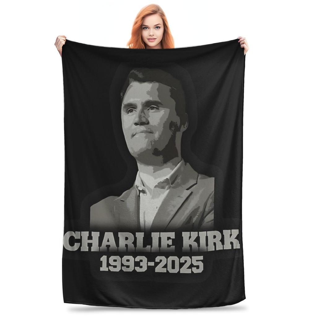 Charlie Kirk A True Patriot Blanket Quality Soft Warm Bedding Throws Spring Girls Boys Living Room Street Trend Bedspread