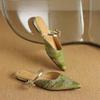 Chinese Style Textured Water Drill Flat Sandals With Jacquard Design For Adult Casual Wear