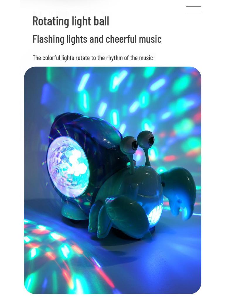 Electric Colorful Hermit Crab Toy with Music and Light Projection