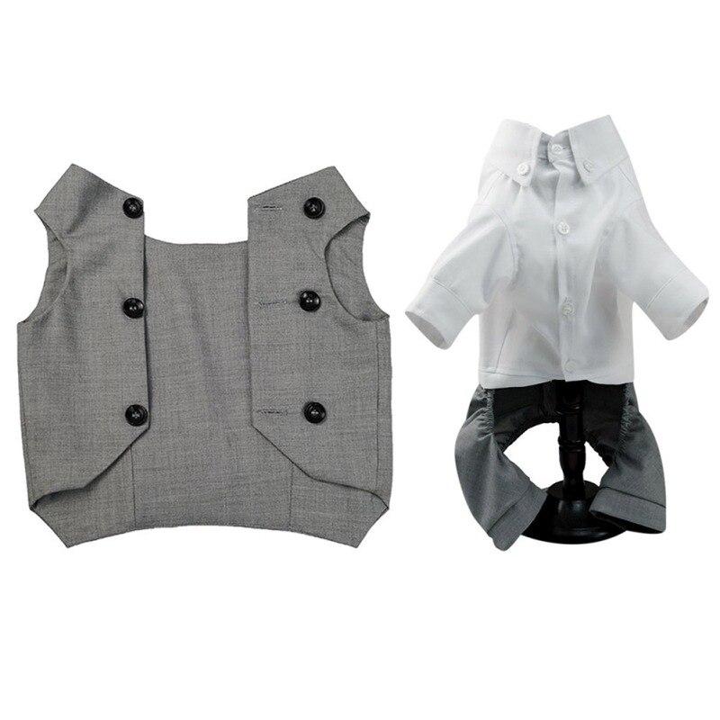 Pet Clothes Shirt Suit Waistcoat Vest For Dog Cat Puppies Wedding Party Suit Handsome Pet Dogs Outdoor Wondering Clothes