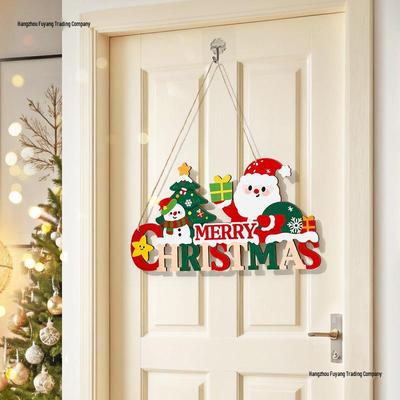 Merry Santa Claus Christmas Doorway Hanging Ornaments for Festive Atmosphere In Bedroom or Tree