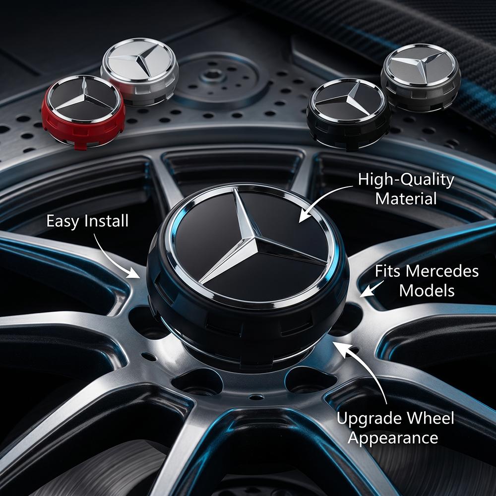 CRN1 4pcs 75mm Car silver Red Wheel Center Hub Caps For Mercedes Benz AMG W212 W205 W204 W211 W213 Accessories A0004000900