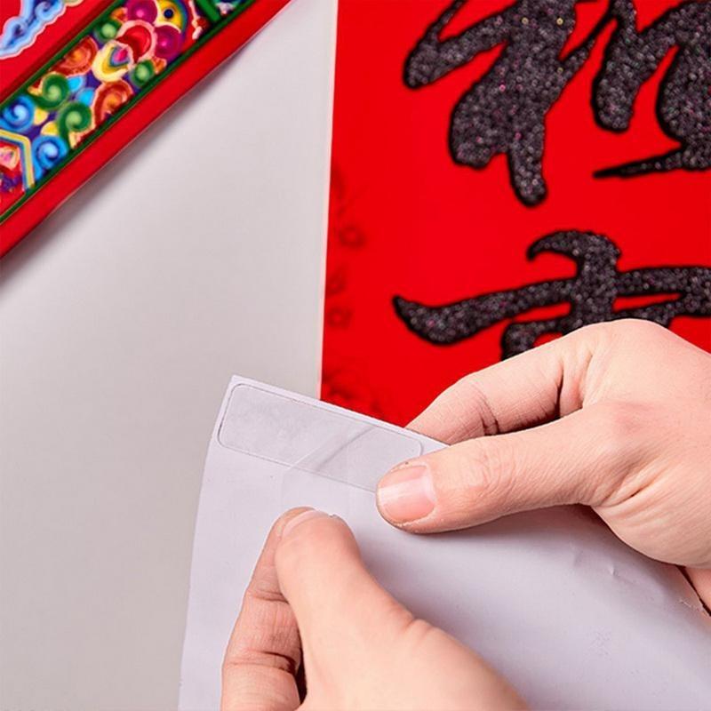 60 Sheets/Box Double Sided Adhesive Tape Reusable Waterproof Wall Sticker Traceless Self Adhesive Home Appliance Transparent Set