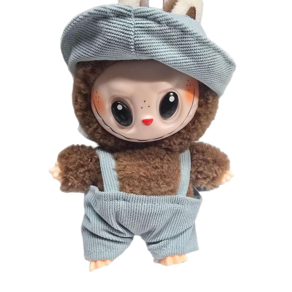 Labubu Kombinéza a Klobouk Klíčenka Set: Přívěsky Labubu 1. a 2. generace
