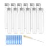 PATIKIL 65ml Test Tubes Set, 24pcs 6x1" Plastic Clear Flat Bottom Test Tube Containers with Labels for Bead Party Candy Bath Salt Storage Plant