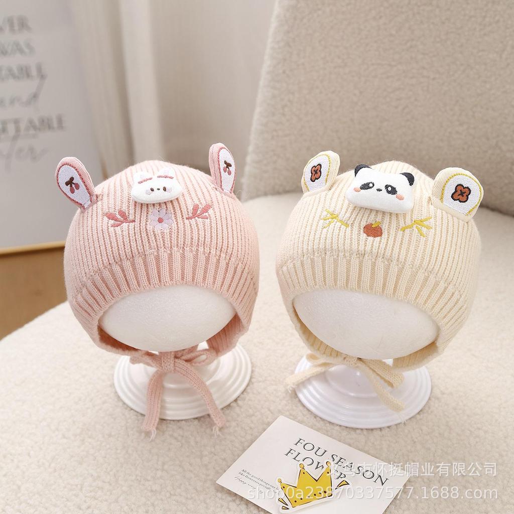 Cozy Newborn Knitted Hat with Ear Protection - Perfect for Autumn and Winter