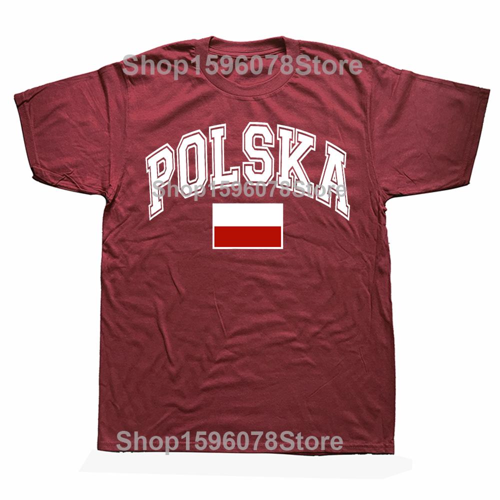 Funny Vintage Polska Poland Polish Flag Graphic T-shirt Men Women Hip Hop Oversized T Shirt 100% Cotton Comfort T-shirts