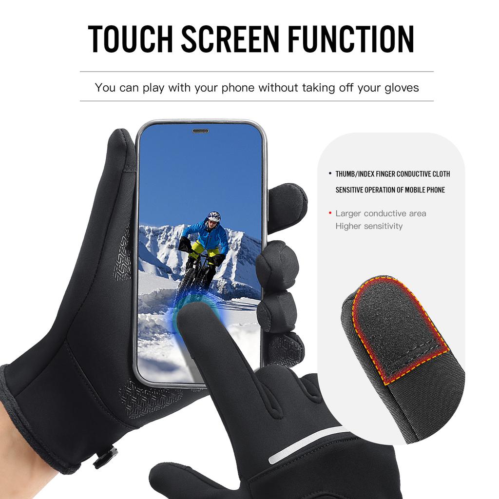 Winter Sports Plus Velvet Warm Gloves For Men And Women Touch Screen Ski Cycling Bicycle Riding Cold-Proof Outdoor Gloves