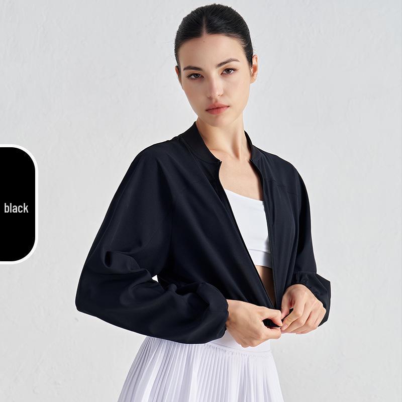 

SZ Легкая дышащая тканая спортивная куртка с облегающим талию дизайном для занятий йогой на открытом воздухе и повседневной носки S