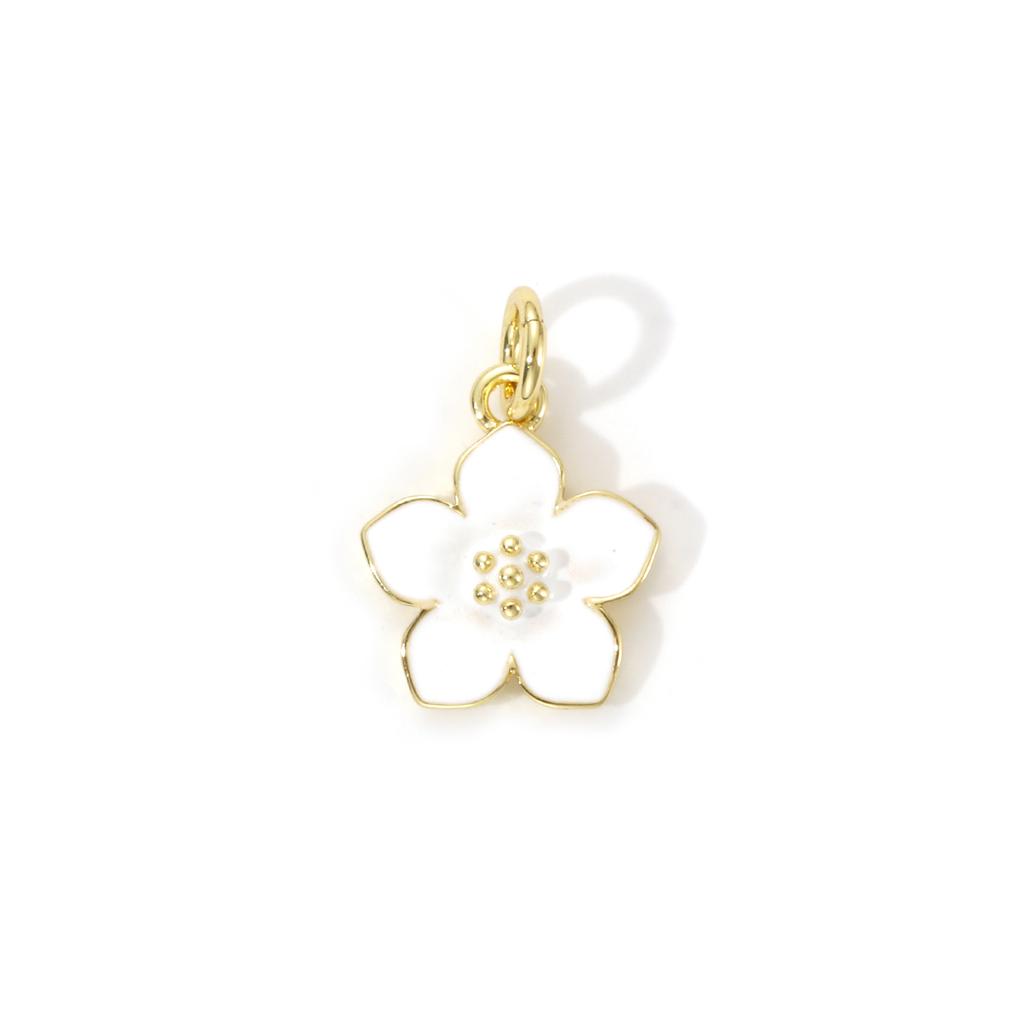 2pcs Enamel Flower Butterfly Brass Charms 18k Gold Plated Multicolor Exquisite Small Pendants For Earrings Necklace Findings