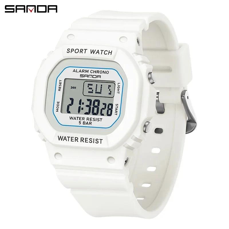 SANDA Boys Girls Digital Watch Women's LED Sports Watch For Women Wrist Watch Ladies' Waterproof Electronic Clock Children Gift