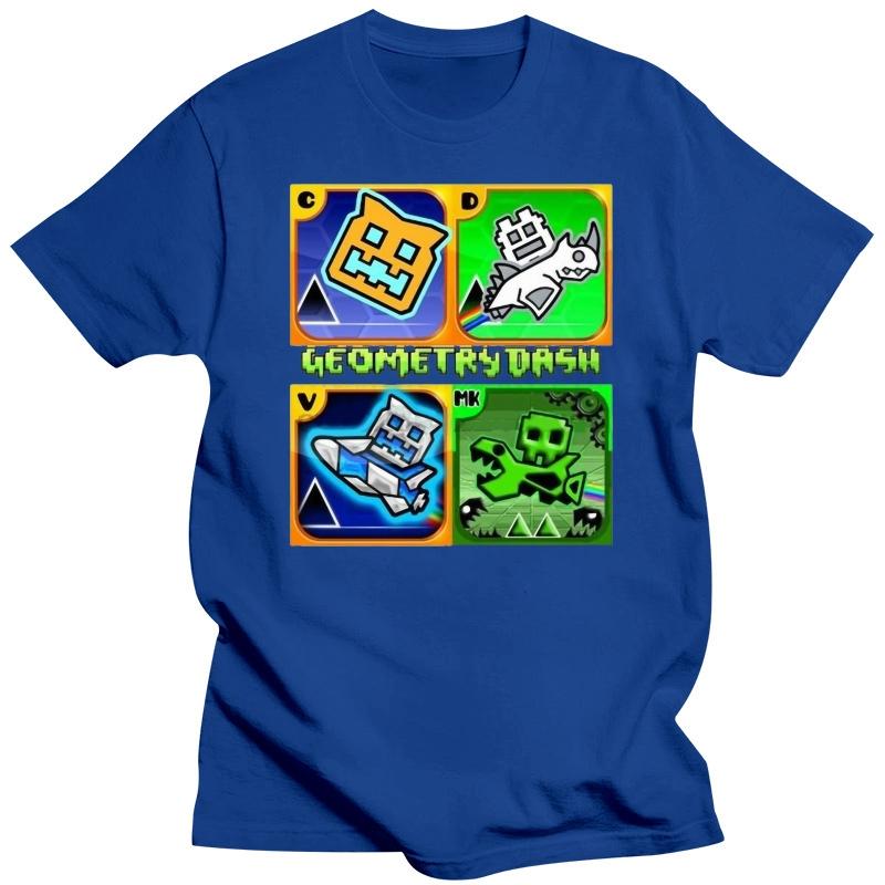 Men WomenGeometry Dash Gaming Fans T-Shirt Girls Boys Tee - Personalised Free Age 5-15 Harajuku Funny Tee Shirt