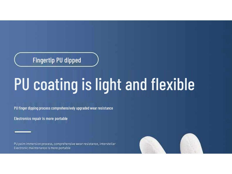 36 Pairs Thin White Nylon PU Coated Anti-Static Gloves - Durable, Dust-Free Labor Protection