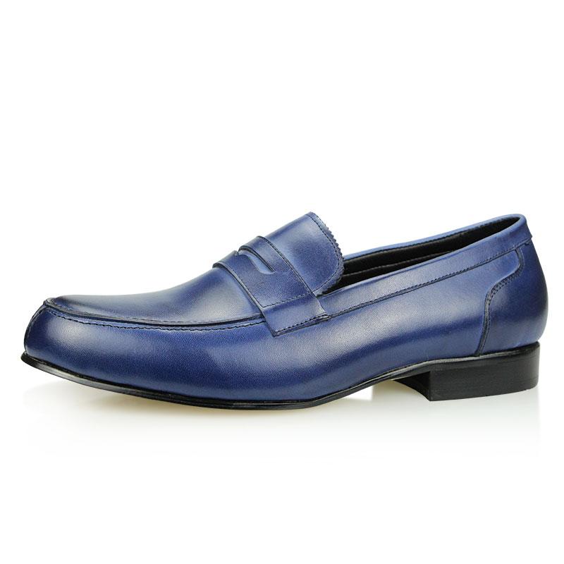 Fashion Comfortable Men Leather Shoes Daily Footwear Design Loafers Office Home Shoe For Males Pure Leather  Handmade Elegant Black Blue