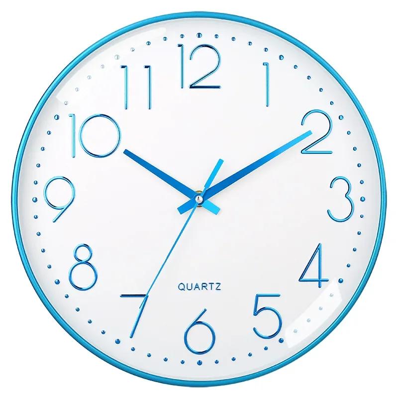 Fashion Modern Simple 8 Inch Minimalist Wall Hung Clock Silent Non-ticking Wall Clock for Study Bedroom Living Room Bathroom