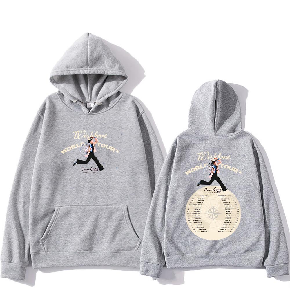 

Popular Singer Conan Gray Hoodies Conan Gray Wishbone World Tour 2026 Pullover Unisex Casual Long Sleeve Sweatshirt Fall Y2K Top XS сірий колір