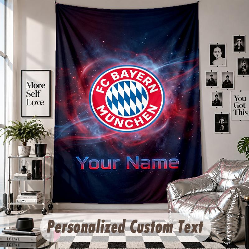 Arazzo da Appendere alla Parete con Nome e Testo Personalizzati, Arazzo Decorativo del Bayern Monaco per la Camera da Letto