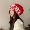Wool Textured Knitting Beanie Women Cap Ear Protection Loose Fit Seasons Cold