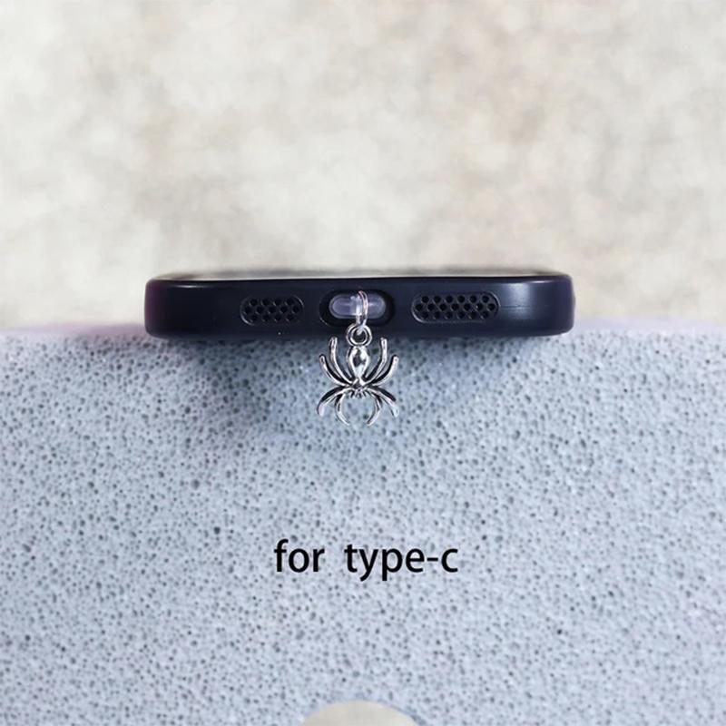 Phone Dust Plug Cute Spider Phone Accessory Pendant Decoration For IPhone Type-C Charging Interface
