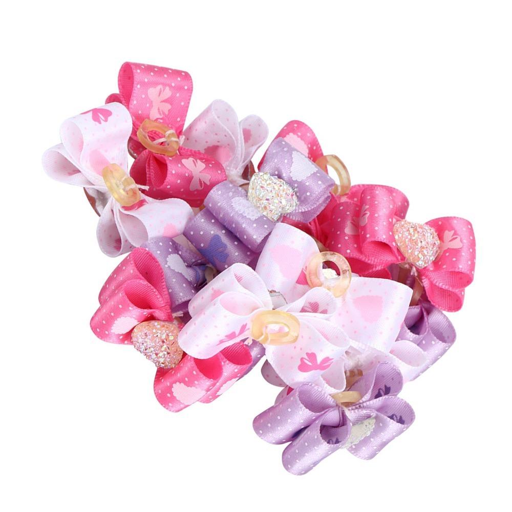 15Pcs Rainbow Ribbon Pet Bow Hair Bows Gradient Tone Gradient Ribbon Bow  Pet Hair Arrangement