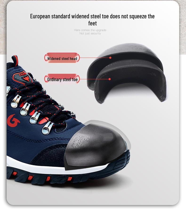 Men's Safety Work Shoes, Anti-Smash, Puncture-Resistant, Non-Slip, Wear-Resistant, Lightweight Rubber Soles