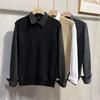 Herren Herbst Preppy Patchwork Zweiteiliges Pullover-Hemd - Langarm Britischer Stil Strickweste